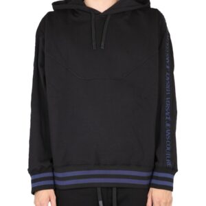 Elevate your look with the Versace Jeans Couture men's HOODIE in Black