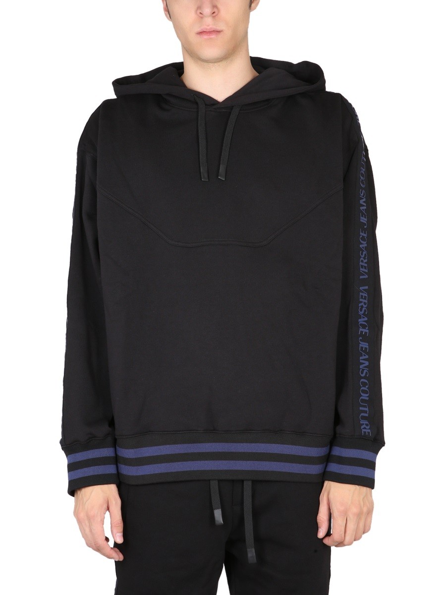 Elevate your look with the Versace Jeans Couture men's HOODIE in Black