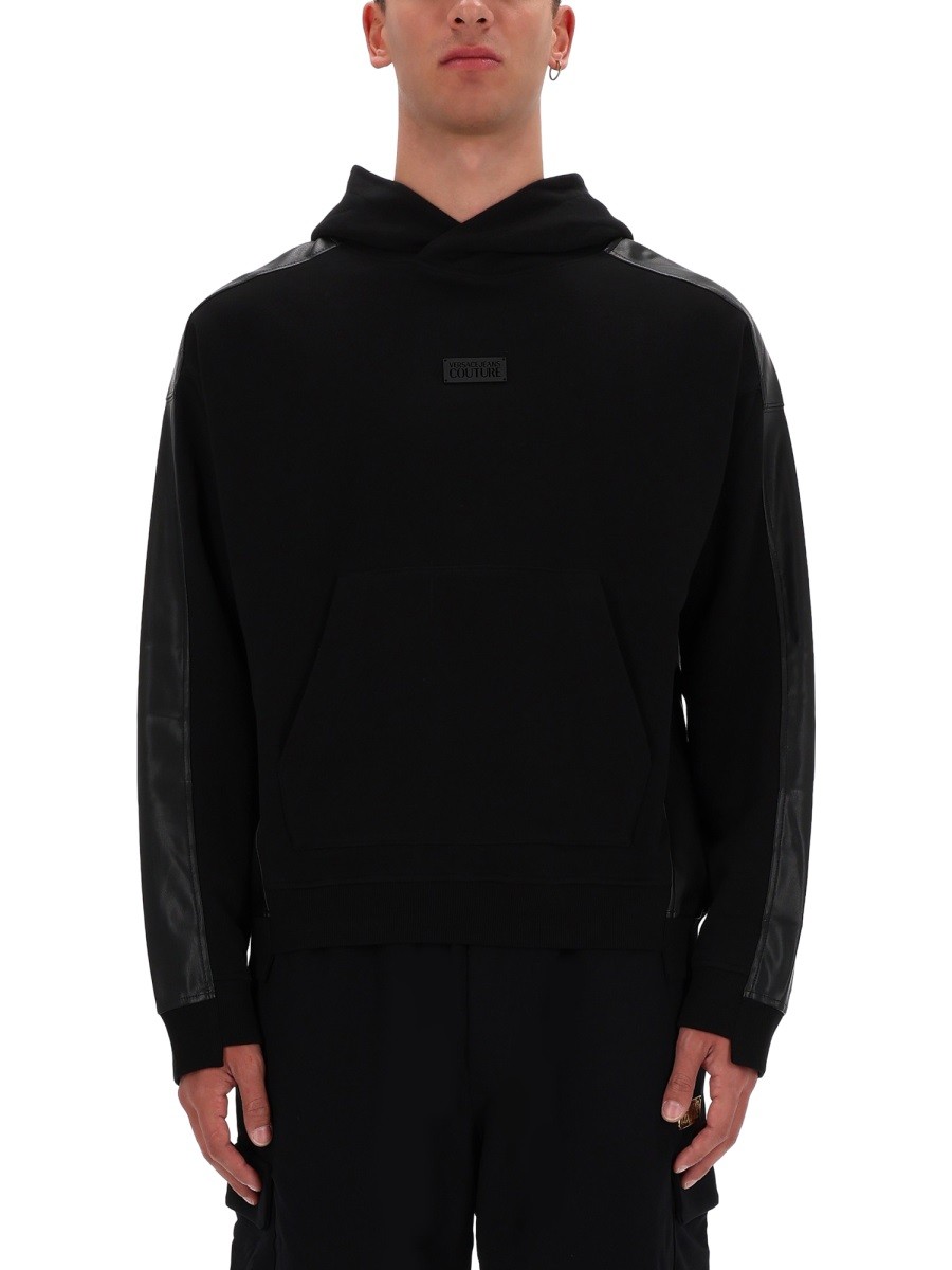 Elevate your look with the Versace Jeans Couture men's HOODIE in Black