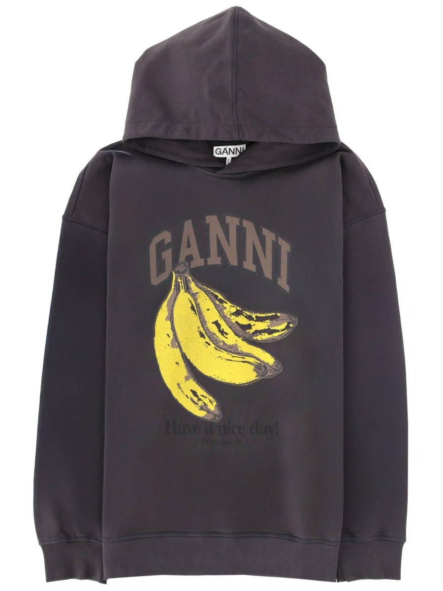Discover the authentic GANNI women's HOODIE in CHARCOAL