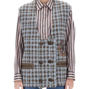 Discover the authentic Etro women's HOUNDSTOOTH OVER VEST in MULTICOLOUR