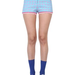 Discover the authentic Moschino women's HOUNDSTOOTH SHORTS in Azure