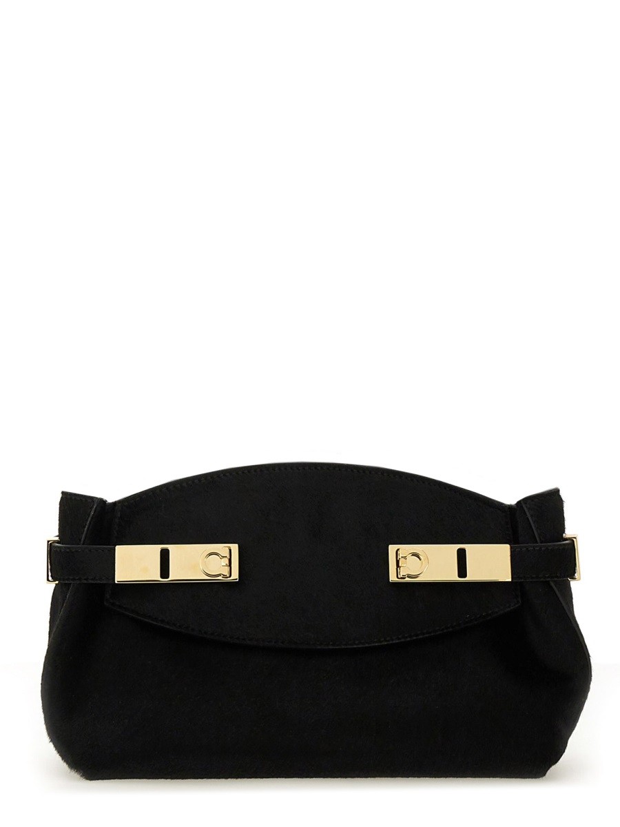Refresh your wardrobe with the Ferragamo women's "HUG SOFT" BAG in Black