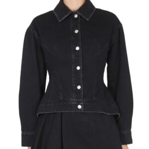 Explore the authentic Alexander Mcqueen women's HYBRID DENIM JACKET in Black
