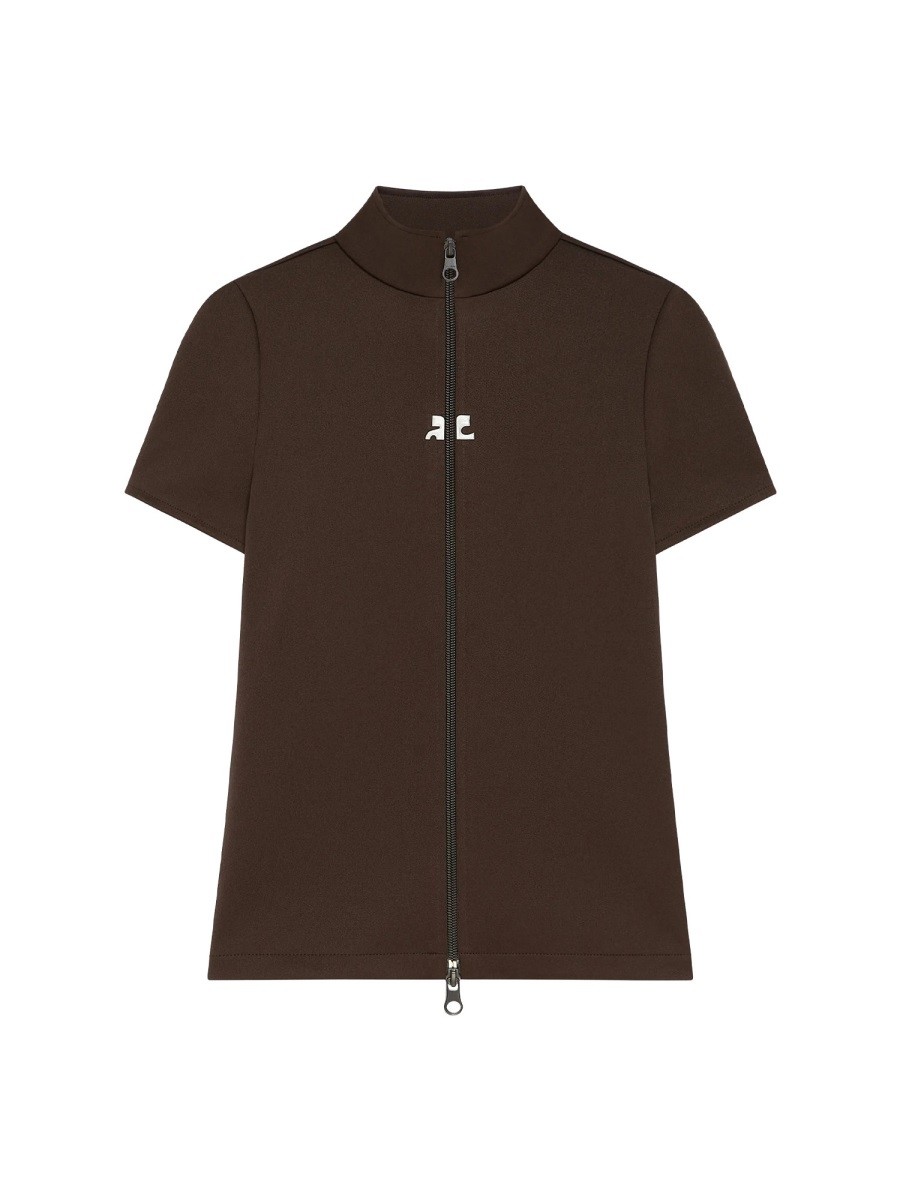 Refresh your wardrobe with the COURREGES women's "INTERLOCK" TOP in Brown