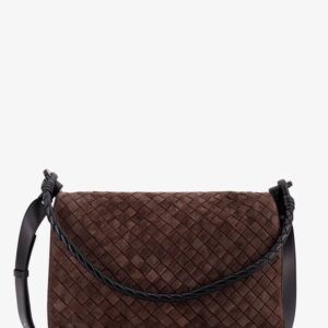 Explore the authentic Bottega Veneta men's Intrecciato suede shoulder bag in FONDANT/BL-VINTA.S