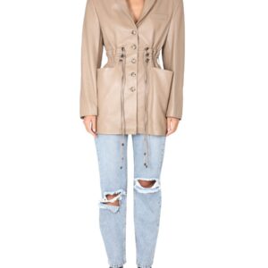Refresh your wardrobe with the THE MANNEI women's "IRBID" BLAZER DRESS in beige