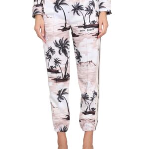 Discover the authentic Palm Angels women's ISLAND PRINT PANTS in beige