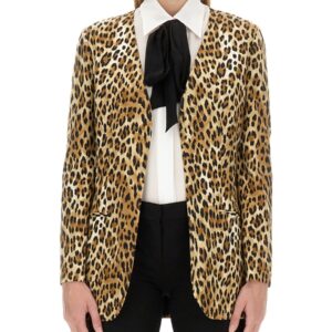 Discover the authentic Moschino women's JACKET WITH ANIMAL PATTERN in ANIMALIER