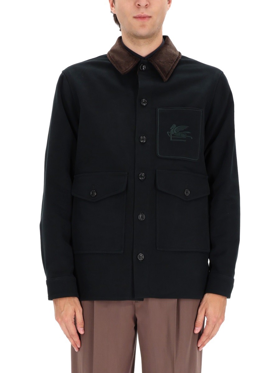 Discover the authentic Etro men's JACKET WITH "PEGASUS" in GREEN
