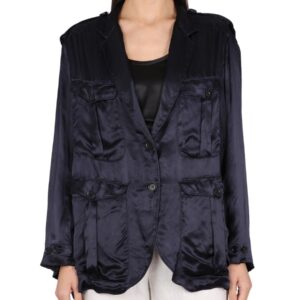 Discover the authentic ASPESI women's JACKET WITH POCKETS in Blue