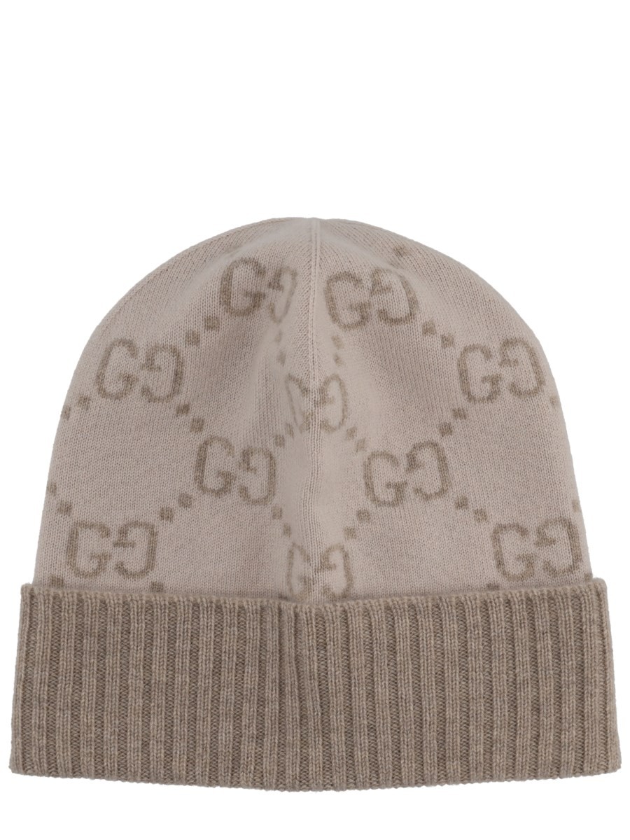 Discover the authentic Gucci women's JACQUARD GG HAT in Dove