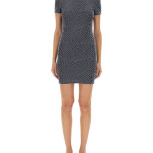 Explore the authentic ALEXANDERWANG.T women's JACQUARD MINI DRESS WITH LOGO in Grey