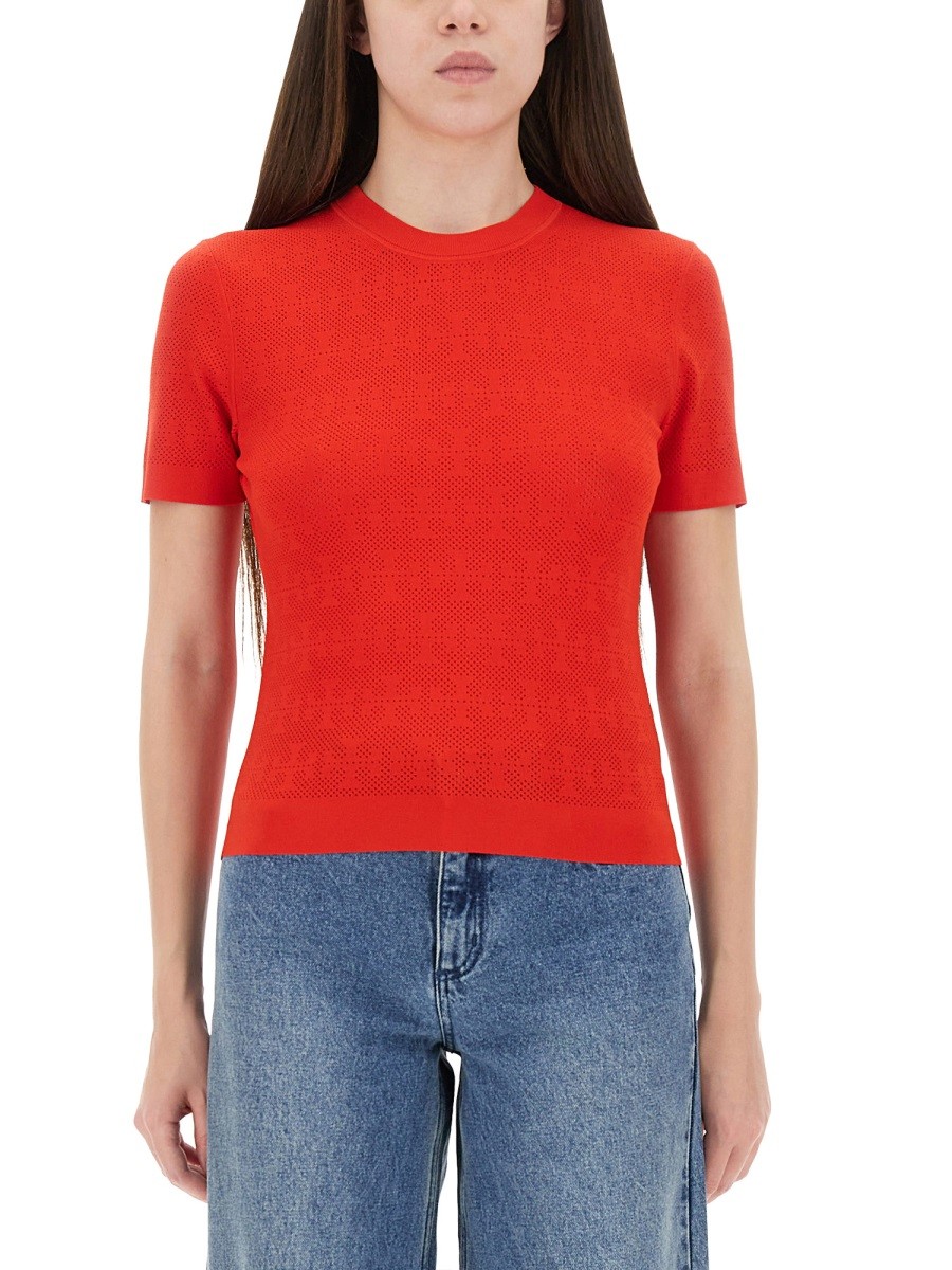 Explore the authentic Tory Burch women's JACQUARD T MONOGRAM JERSEY in Red
