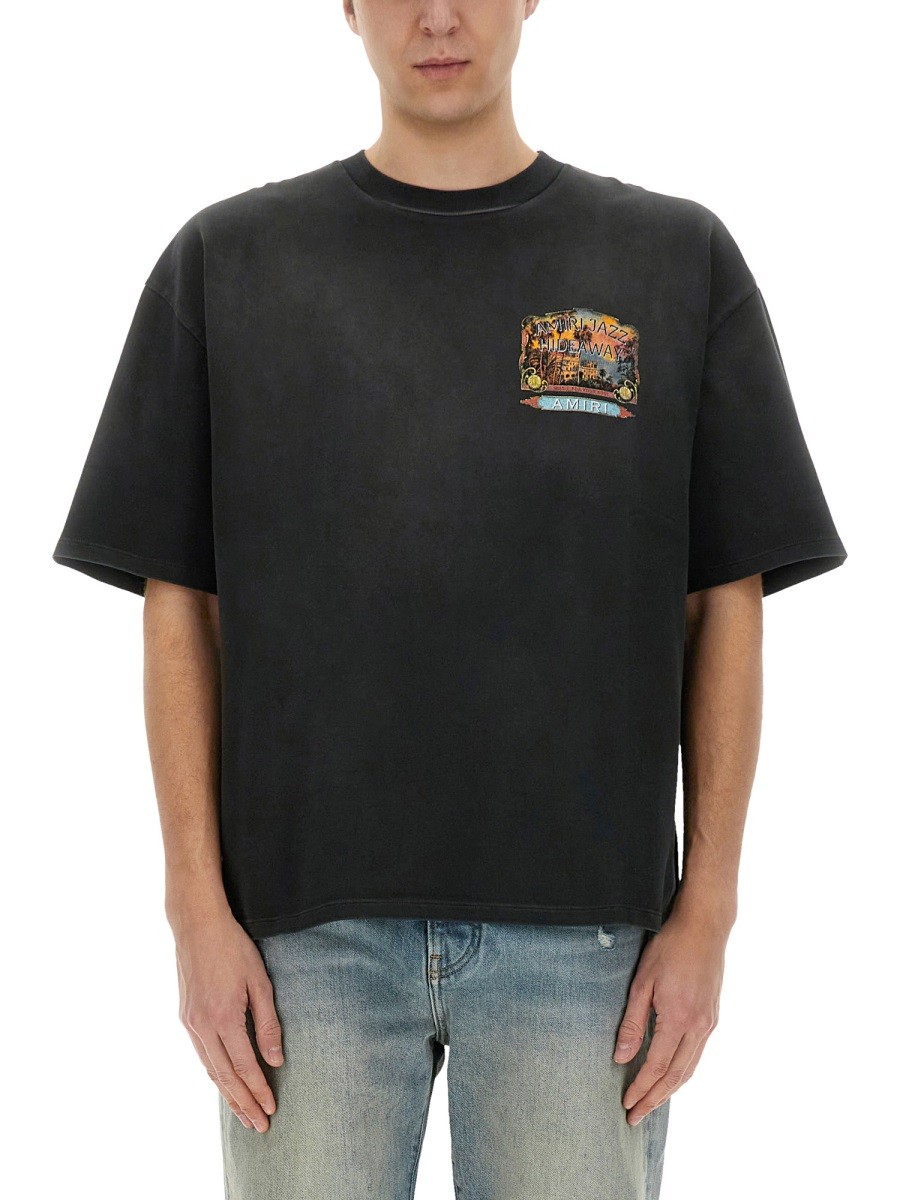Refresh your wardrobe with the AMIRI men's "JAZZ HIDEAWAY" T-SHIRT in Black