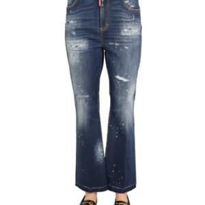Discover the authentic Dsquared2 women's JEANS WIDE LEG in DENIM