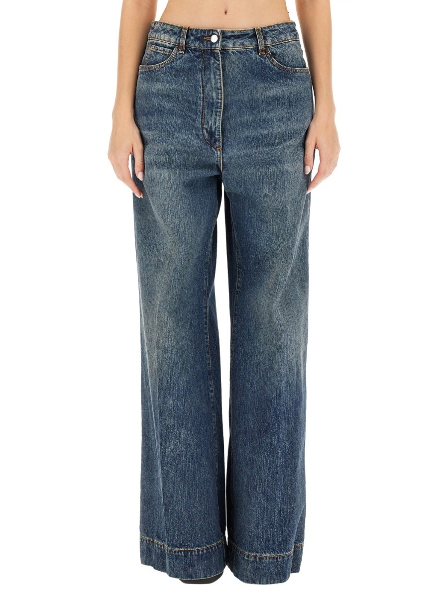 Explore the authentic Etro women's JEANS WITH EMBROIDERED PEGASUS in Blue