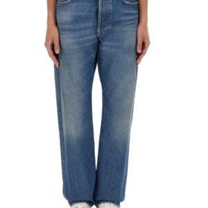 Refresh your wardrobe with the Valentino men's JEANS WITH LOGO DETAIL in Blue