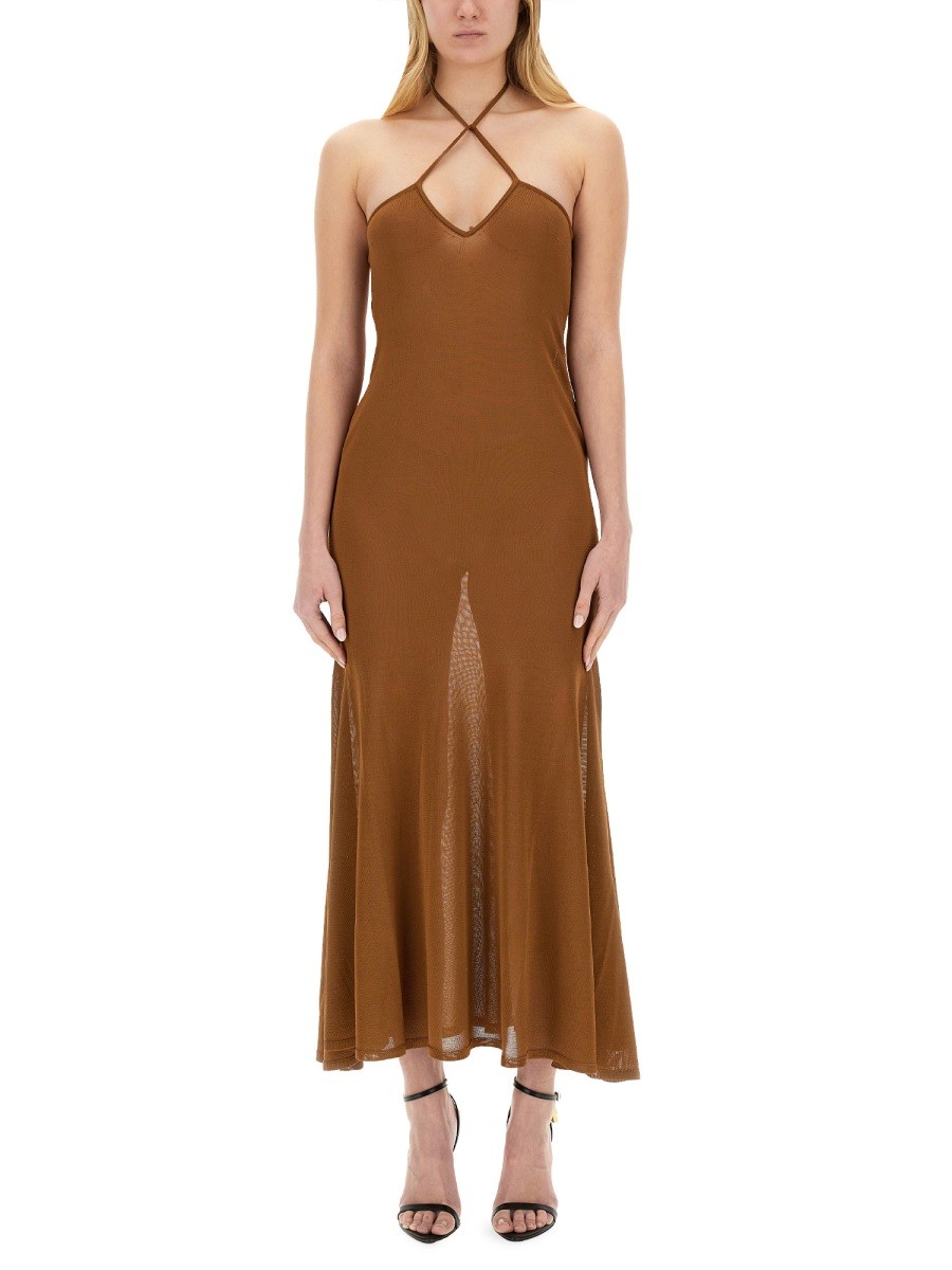 Refresh your wardrobe with the TOM FORD women's JERSEY DRESS in BRONZE