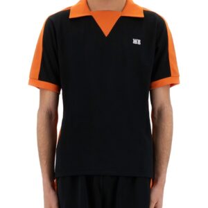 Elevate your look with the WALES BONNER men's JERSEY POLO. in Black