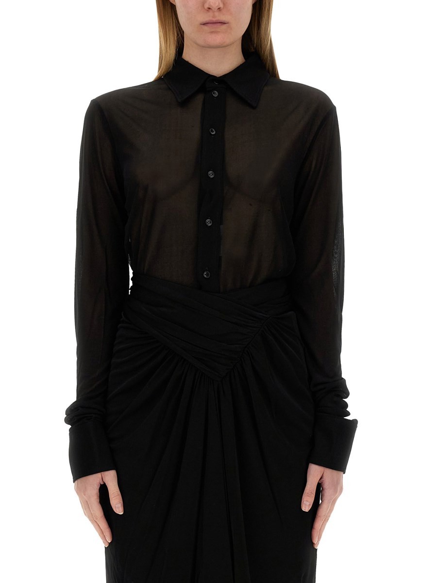 Refresh your wardrobe with the Saint Laurent women's JERSEY SHIRT in Black