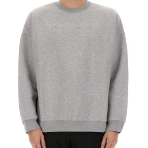 Elevate your look with the Gucci men's JERSEY SWEATSHIRT in Grey