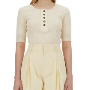 Refresh your wardrobe with the Bottega Veneta women's JERSEY T-SHIRT in Ivory