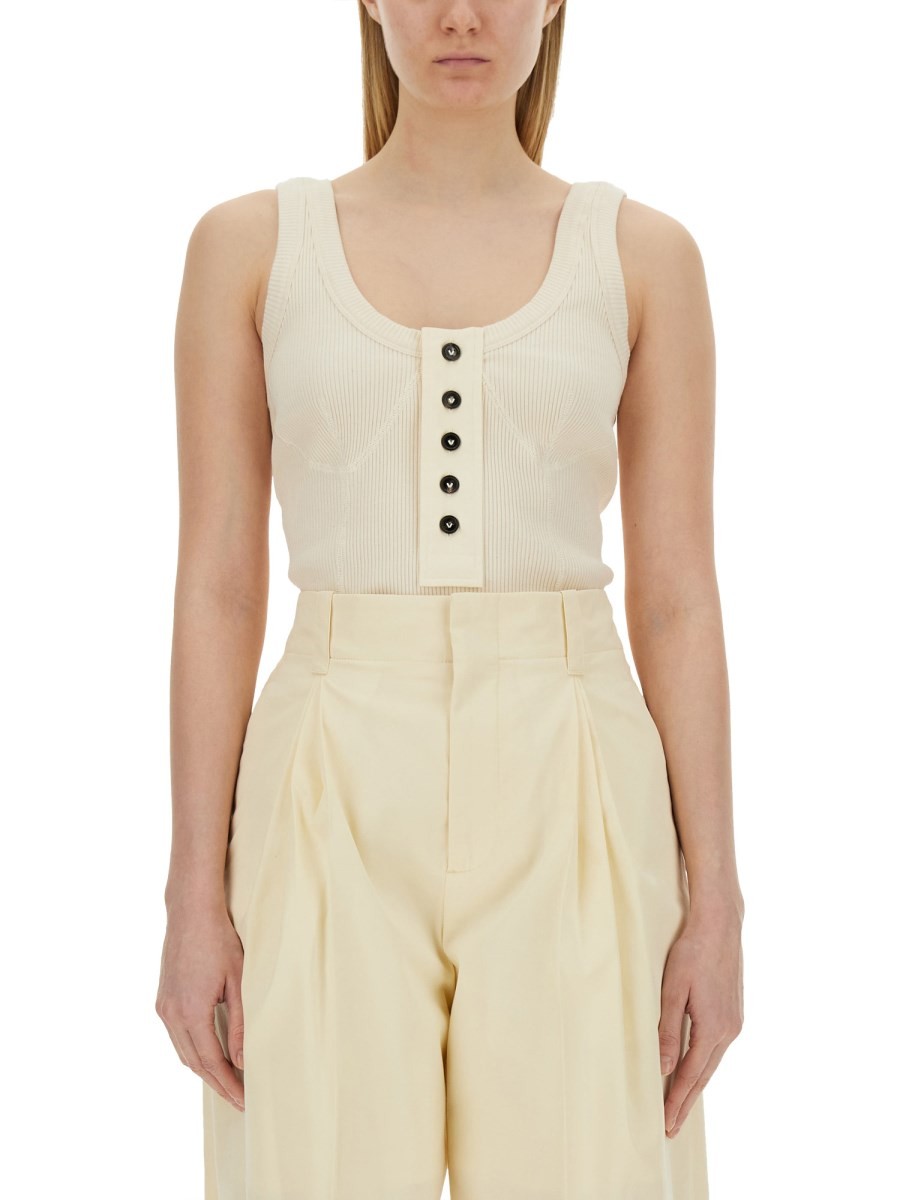 Refresh your wardrobe with the Bottega Veneta women's JERSEY TOP in Ivory
