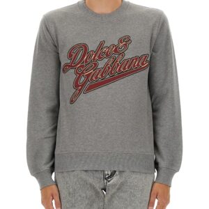 Explore the authentic Dolce & Gabbana men's JERSEY WITH EMBROIDERY in Grey