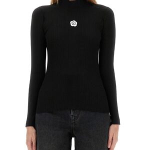 Explore the authentic Kenzo women's JERSEY WITH EMBROIDERY "BOKE FLOWER 2.0" in Black