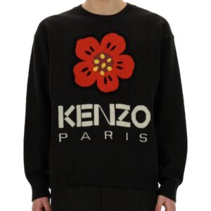 Explore the authentic Kenzo men's JERSEY WITH EMBROIDERY BOKE FLOWER in Black