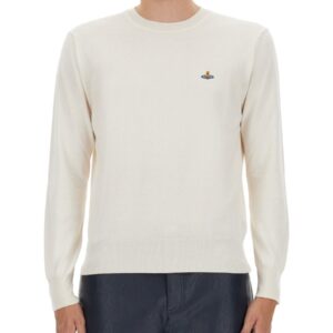 Refresh your wardrobe with the Vivienne Westwood men's JERSEY WITH LOGO in Ivory