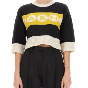 Refresh your wardrobe with the Marni women's JERSEY WITH LOGO in Black