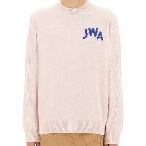 Refresh your wardrobe with the jw anderson men's JERSEY WITH LOGO in Pink