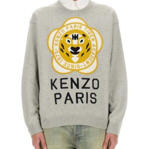Discover the authentic Kenzo men's JERSEY WITH LOGO in Grey