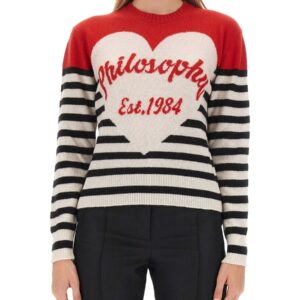 Explore the authentic Philosophy Di Lorenzo Serafini women's JERSEY WITH LOGO in White