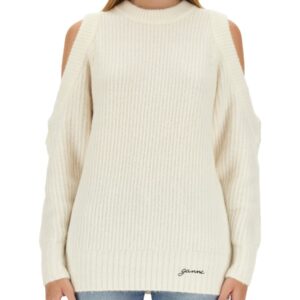 Discover the authentic GANNI women's JERSEY WITH LOGO in White