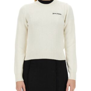 Discover the authentic Palm Angels women's JERSEY WITH LOGO in Ivory