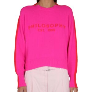 Shop the authentic Philosophy Di Lorenzo Serafini women's JERSEY WITH LOGO EMBROIDERY in MULTICOLOUR