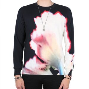 Explore the authentic Alexander Mcqueen men's JERSEY WITH SOLARISED FLOWER PRINT in MULTICOLOUR