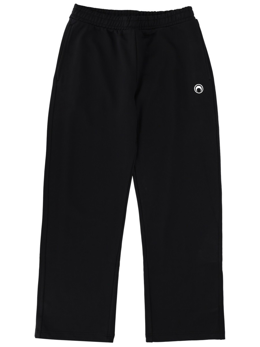 Explore the authentic MARINE SERRE men's JOGGER PANTS WITH LOGO in Black