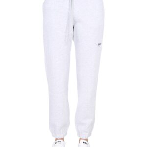 Refresh your wardrobe with the msgm women's JOGGING PANTS WITH LOGO PRINT in Grey