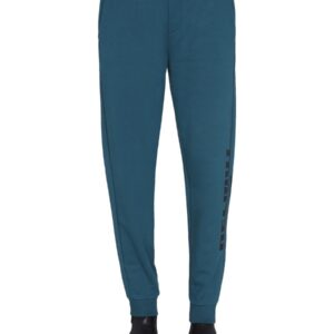 Explore the authentic Helmut Lang men's JOGGING PANTS WITH LOGO PRINT in Blue