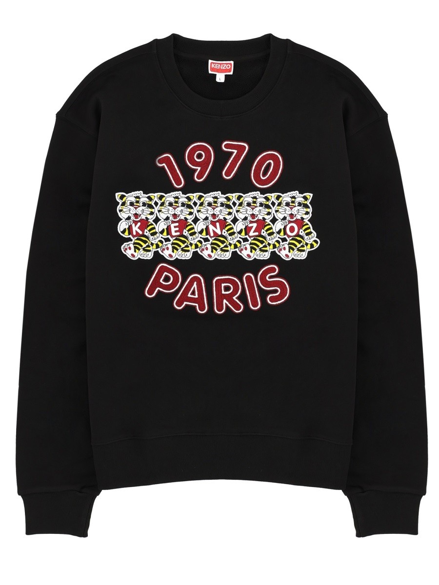 Explore the authentic Kenzo men's "KENZO WILD TIGER" SWEATSHIRT in Black