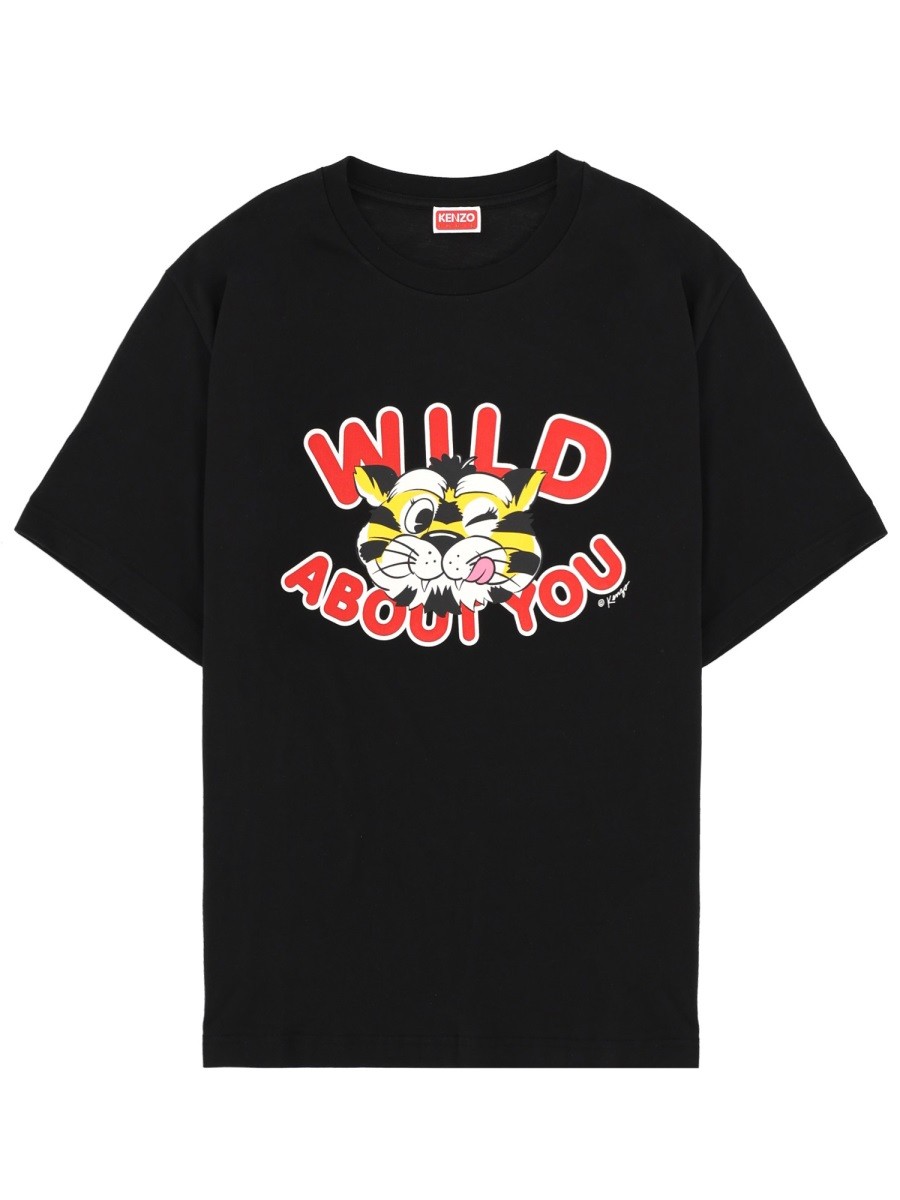 Explore the authentic Kenzo men's "KENZO WILD TIGER" T-SHIRT in Black