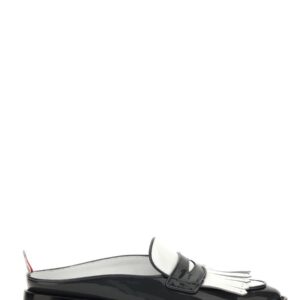 Explore the authentic THOM BROWNE women's KILT VARSITY PENNY LOAFER in Grey