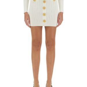 Refresh your wardrobe with the Balmain women's KNIT SKIRT in White