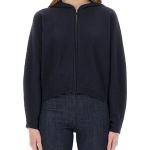 Refresh your wardrobe with the THEORY women's KNIT SWEATSHIRT WITH ZIPPER in Blue