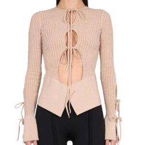 Discover the authentic ANDREADAMO women's KNITTED CARDIGAN in POWDER