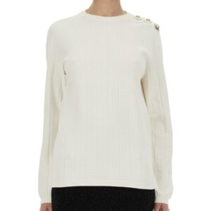 Refresh your wardrobe with the Balmain women's KNITTED TOPS. in Ivory